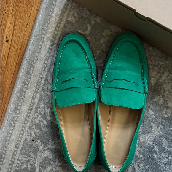 J. Crew Vibrant Green Suede Loafers - Picture 5 of 6